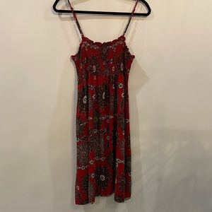 Xhiliration Boho Beaded Burgundy Sundress